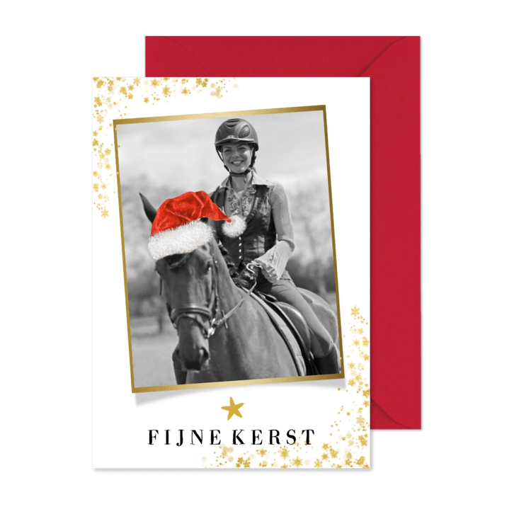 Kerstkaart eigen foto paard