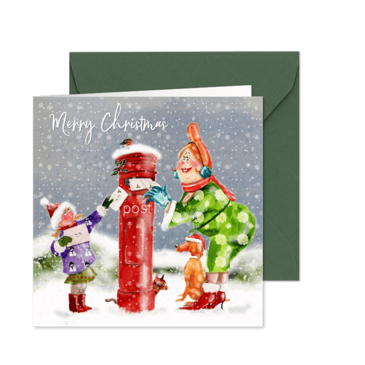 Kerstkaart kaartjes posten