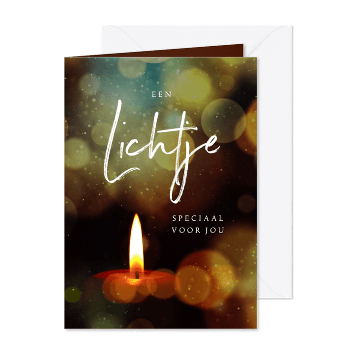 Kerstkaart lichtje kaars moeilijke tijd sterkte