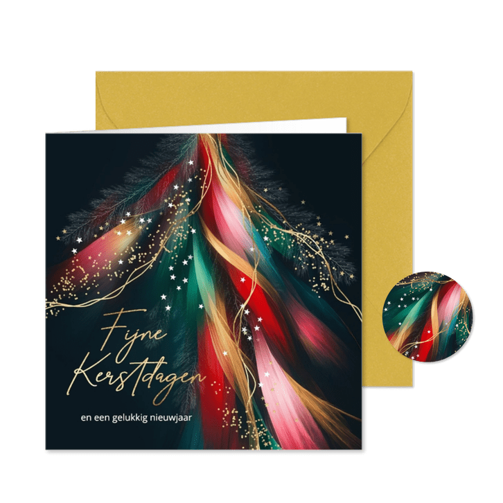 Kerstkaart sprankelende kleuren
