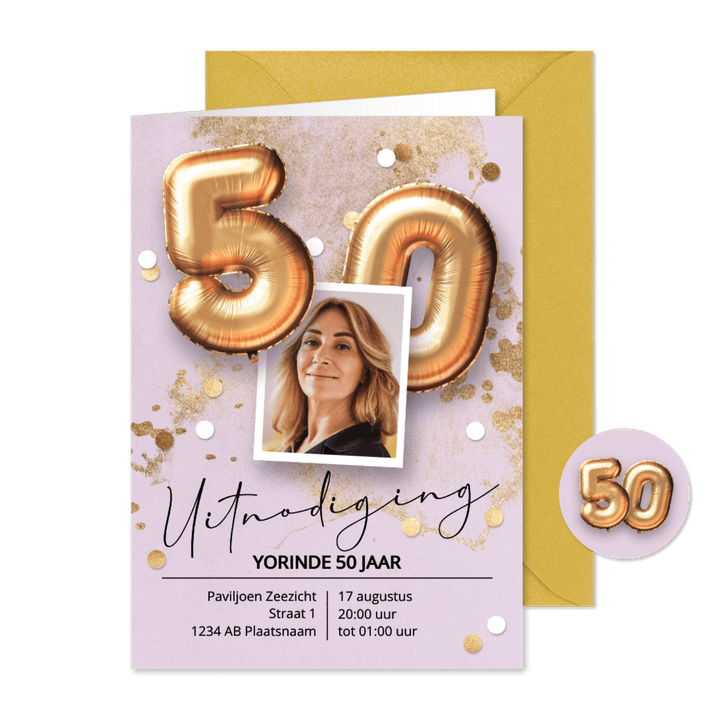 Verjaardag uitnodiging 50 jaar sarah ballonnen