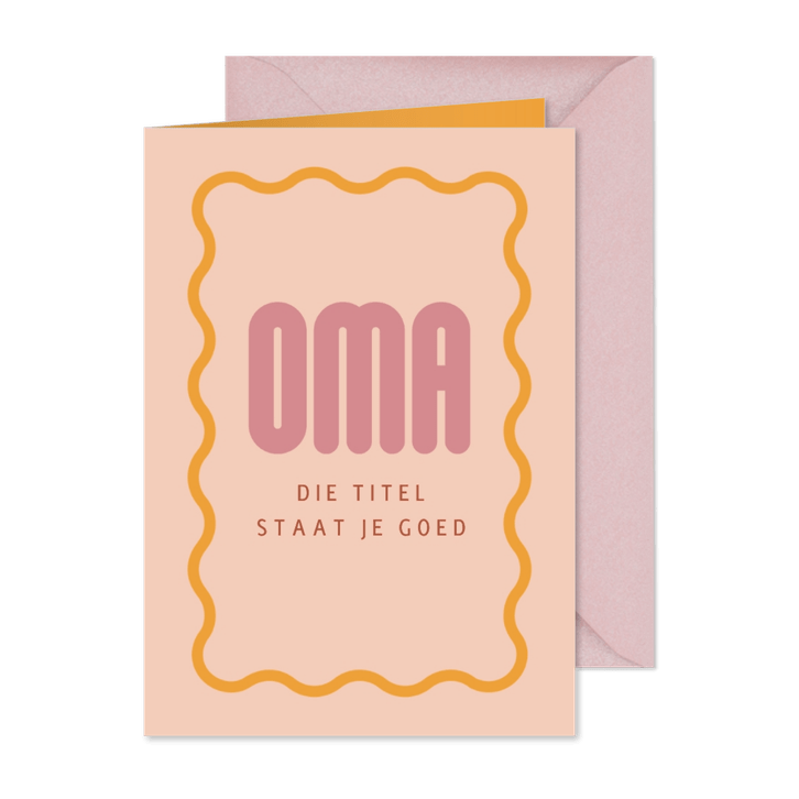 Vrolijke kleurrijke felicitatiekaart voor oma