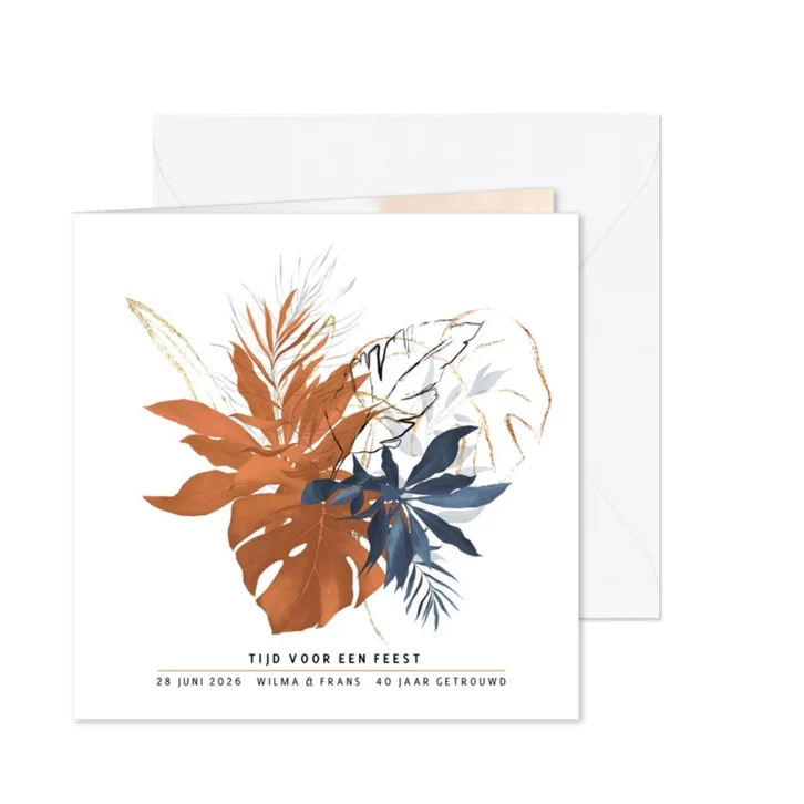 40 jaar getrouwd uitnodiging pastel watercolor bloemen 