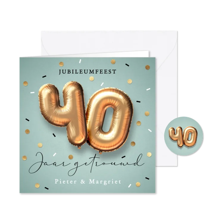 40 jaar jubileum uitnodiging ballonnen