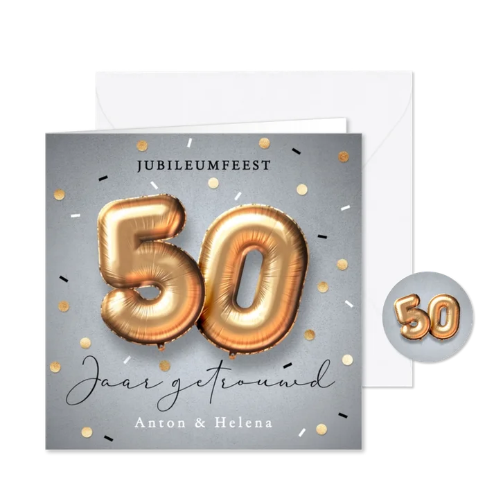 50 jaar jubileum uitnodiging ballonnen