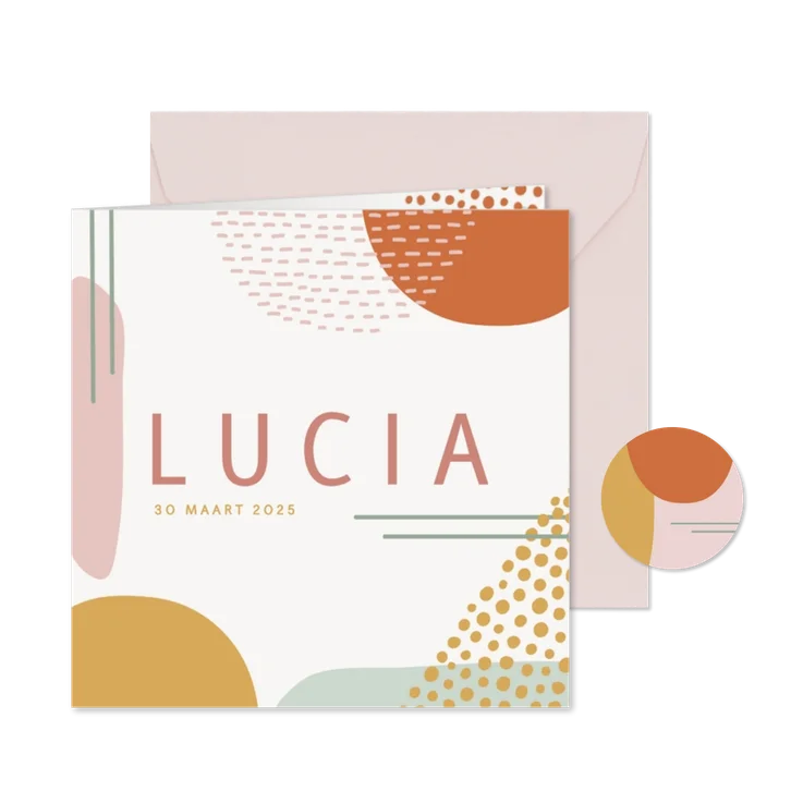 Abstract geboortekaartje voor meisje