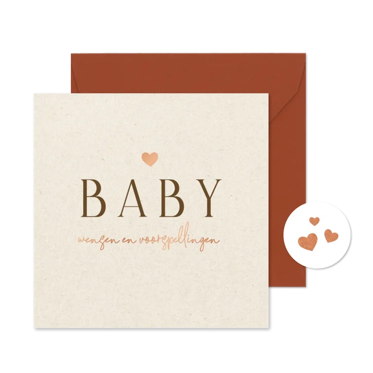 Babyshower koper invulkaartje neutraal baby voorspellingen
