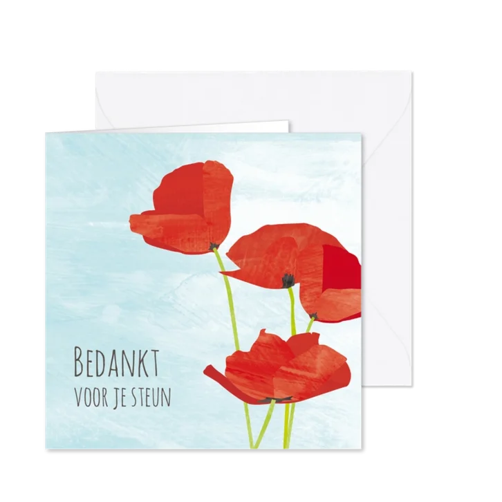 Bedankkaart klaprozen