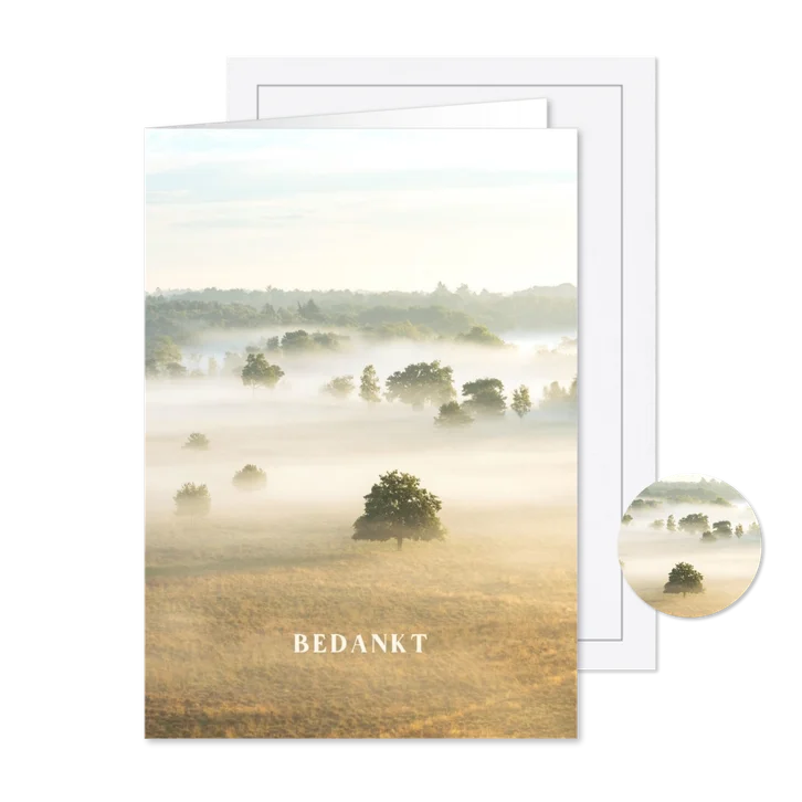 Bedankkaart landschap met mist