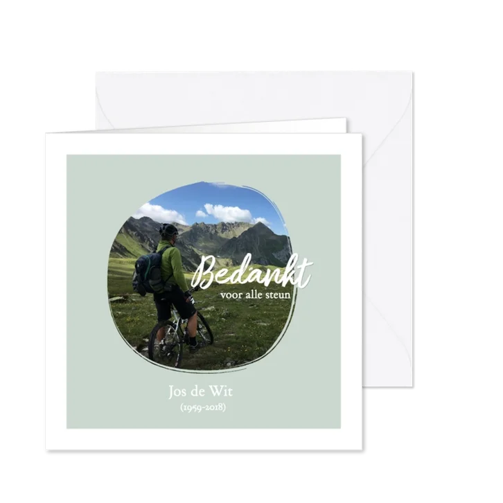 Bedankkaart rouw na overlijden met foto
