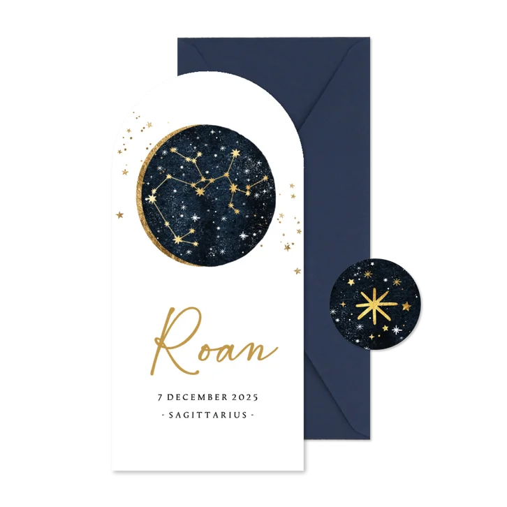 Boog geboortekaartje boogschutter sterrenbeeld