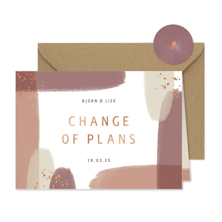 Change of plans naturel waterverf met koper spettertjes