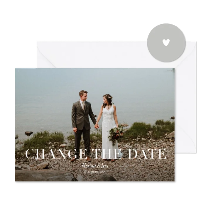 Change the date annuleringskaart grote foto en tekst