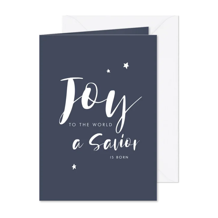 Christelijke kerstkaart handlettering joy tot the world