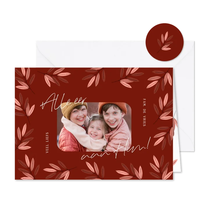 Christelijke nieuwjaarskaart met foto alle eer aan Hem