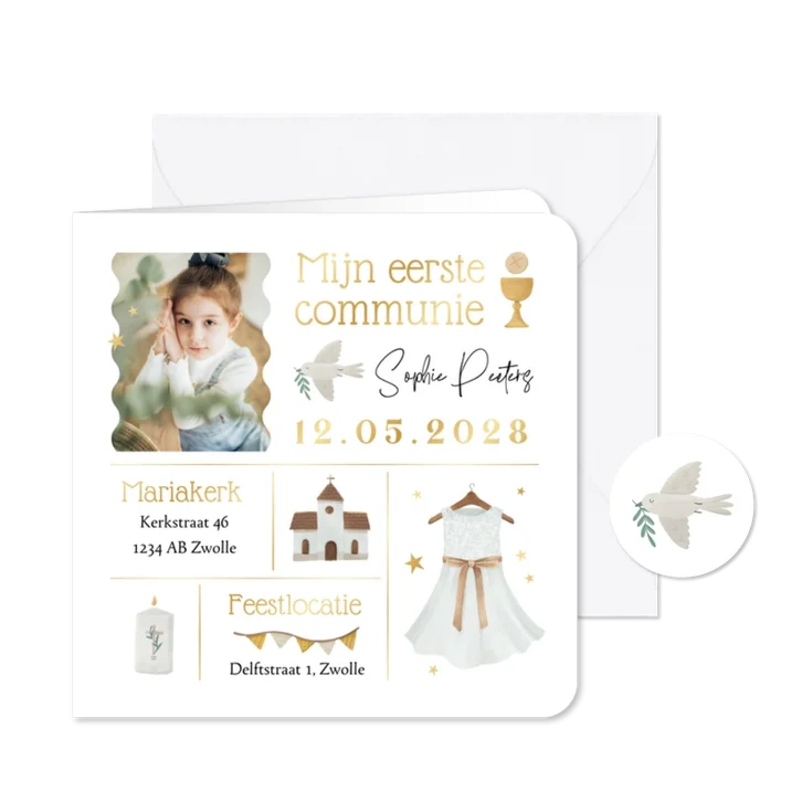 Communie uitnodiging christelijk illustraties foto sterren