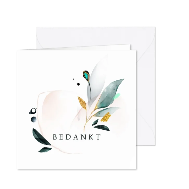 Dankbetuiging watercolor abstracte pastel bloemen