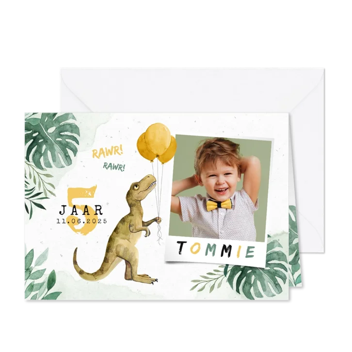 Dinosaurus kinderfeestje waterverf dino ballonnen foto