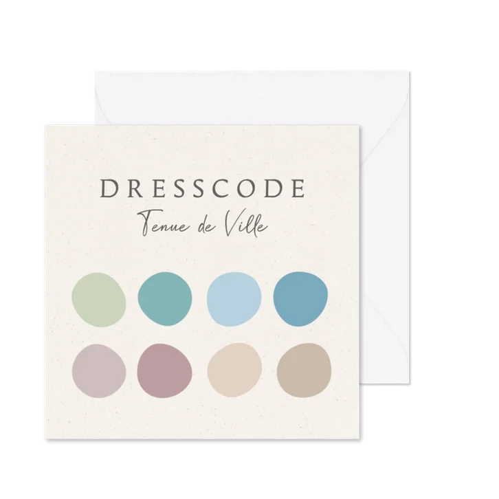 Dresscode kaartje bruiloft met papier textuur