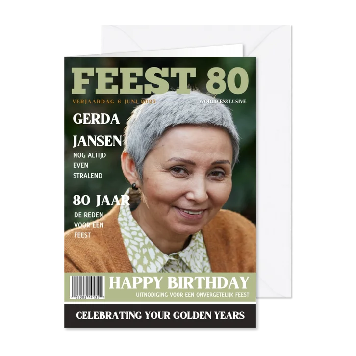 Eigentijdse magazine cover uitnodiging