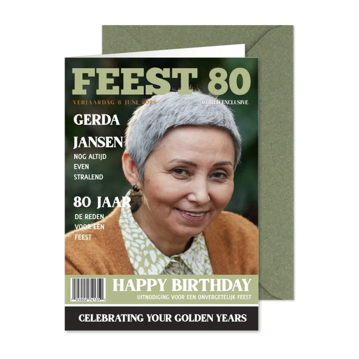 Eigentijdse magazine cover uitnodiging