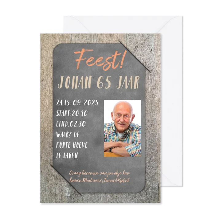 Feest jarig foto en hout RB