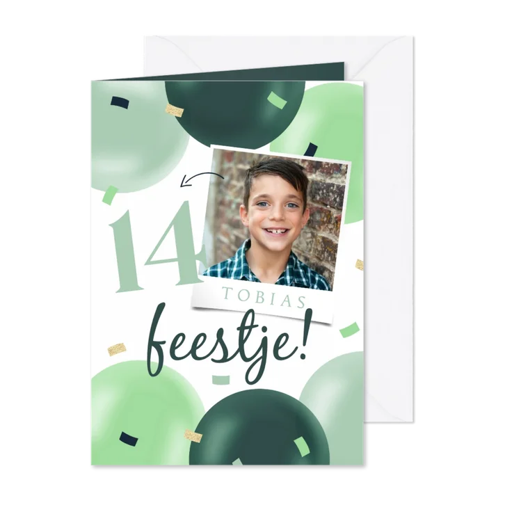 Feestelijke uitnodiging verjaardag tiener zoon