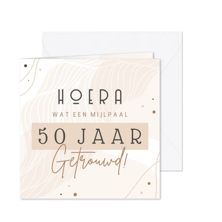 Felicitatie huwelijksjubileum 50 jaar aanpasbaar abstract