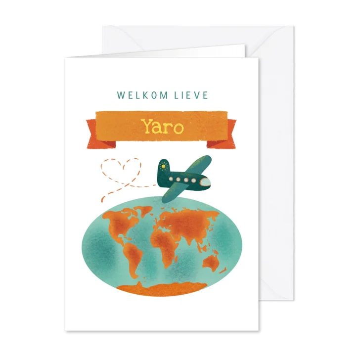 Felicitatie kaart voor Adoptie met welkom en naam