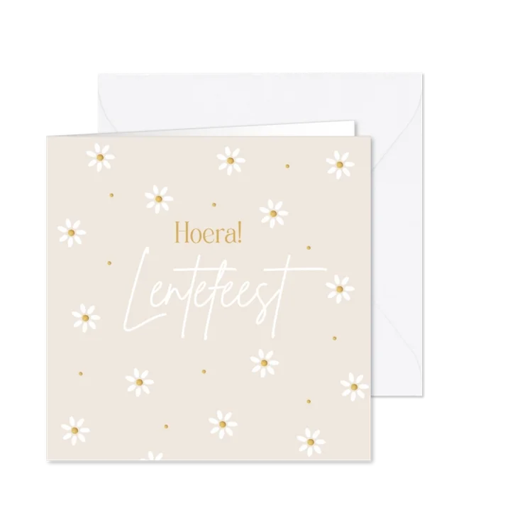Felicitatie kaartje lentefeest bloemetjes