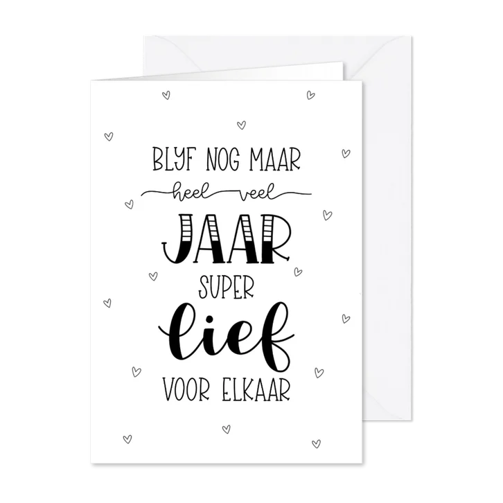 Felicitatiekaart heel veel jaar super lief voor elkaar