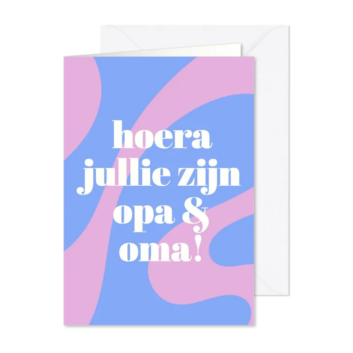 Felicitatiekaart hoera opa en oma vrolijk