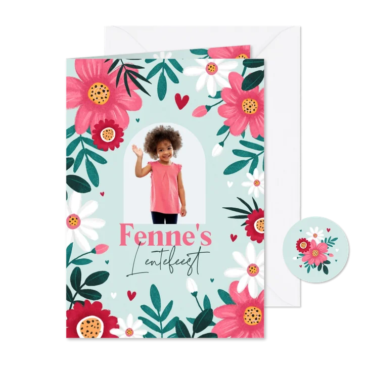 Fleurige lentefeest bloemen kleuren hartjes foto
