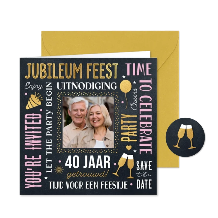 Foto jubileum uitnodiging trouwdag 40 jaar