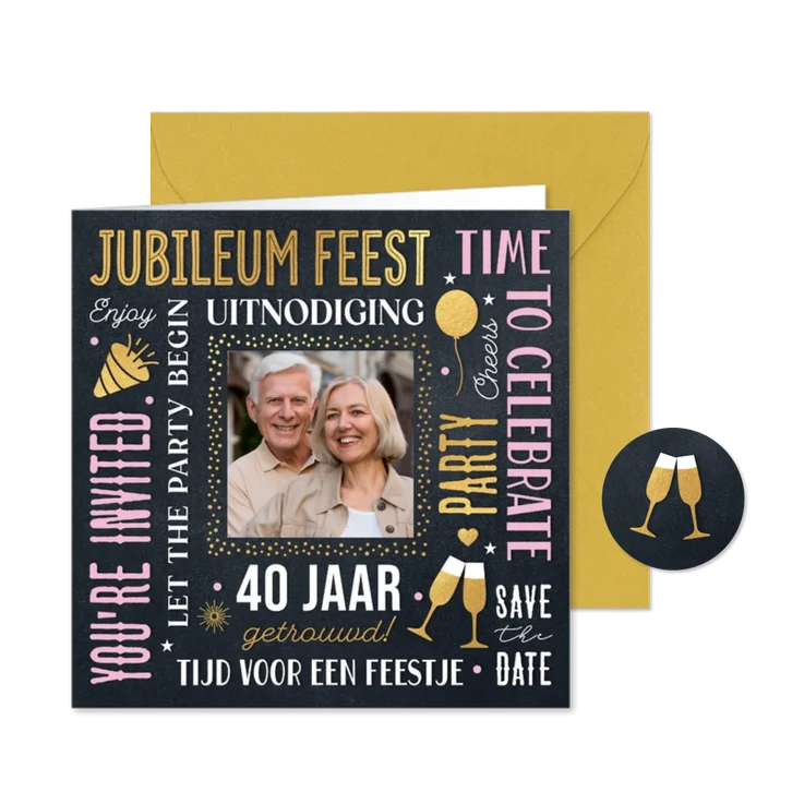 Foto jubileum uitnodiging trouwdag 40 jaar