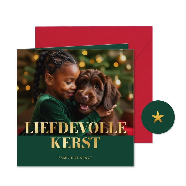 Foto kerstkaart met aanpasbare tekst