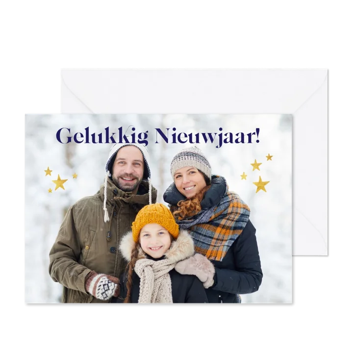 Fotokaart 'gelukkig nieuwjaar' eigen foto