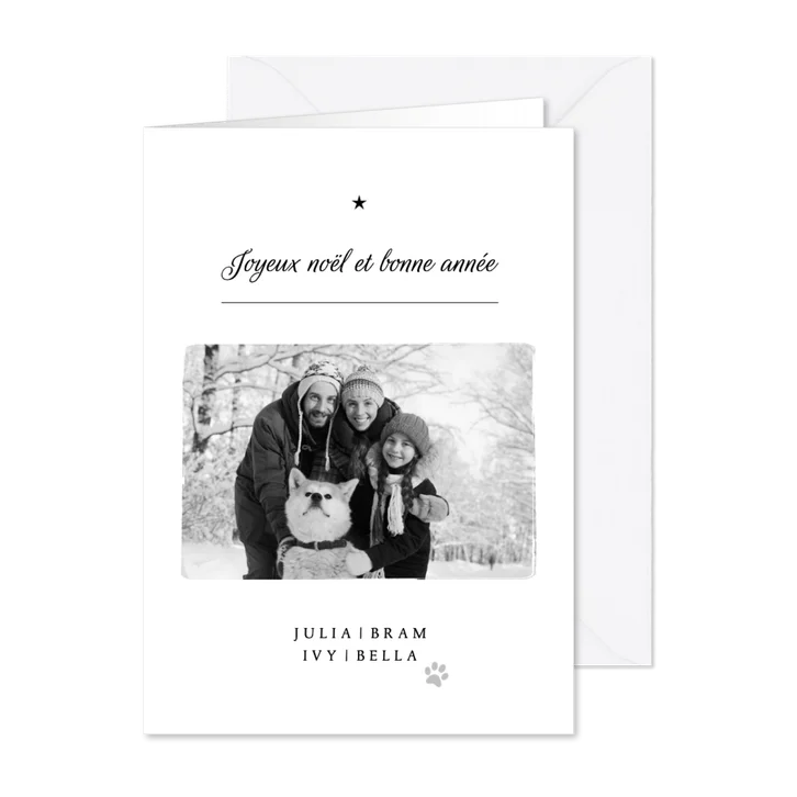 Franse kerstkaart elegant en eenvoudig