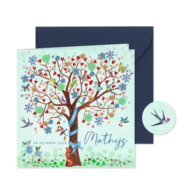 Geboorte Boom Jongen vogels