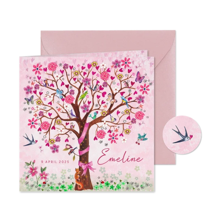 Geboorte Boom Meisje vogels