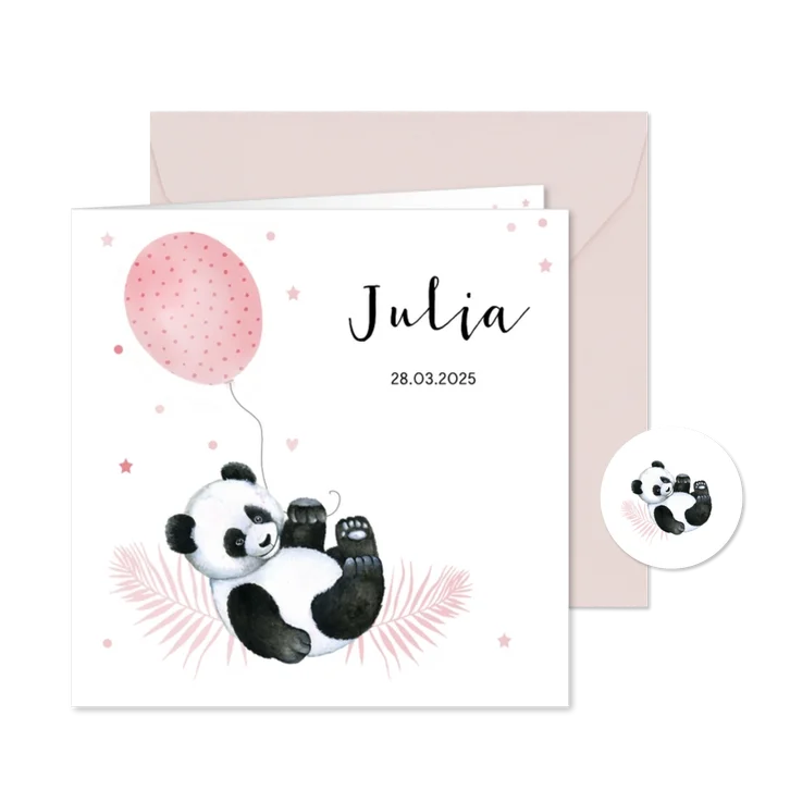 Geboorte meisje pandabeertje ballonnetje
