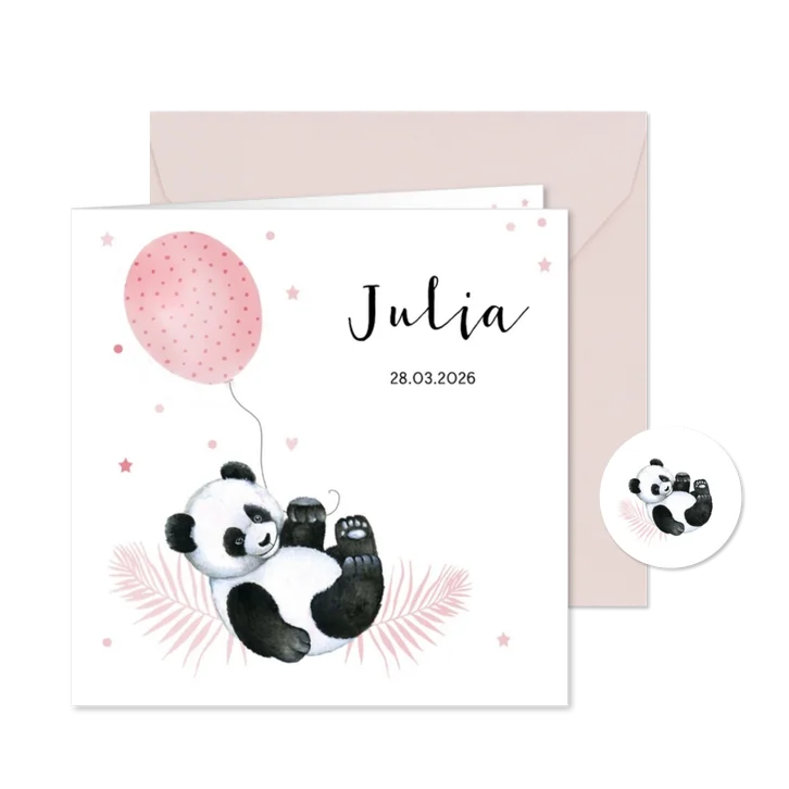 Geboorte meisje pandabeertje ballonnetje