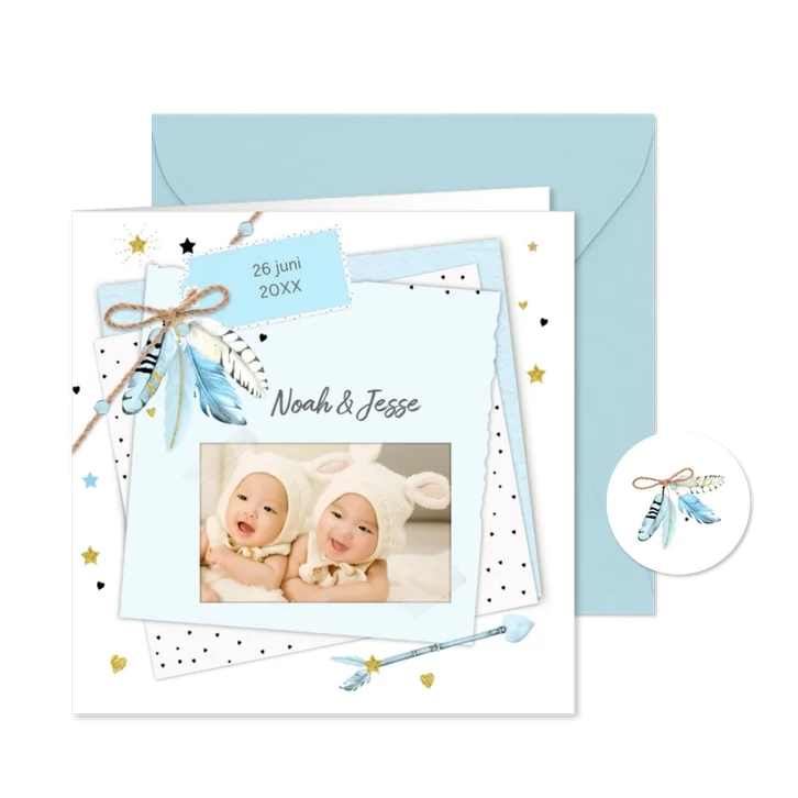 Geboorte tweeling veertjes jongen