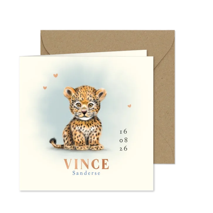 Geboortekaart panter welpje