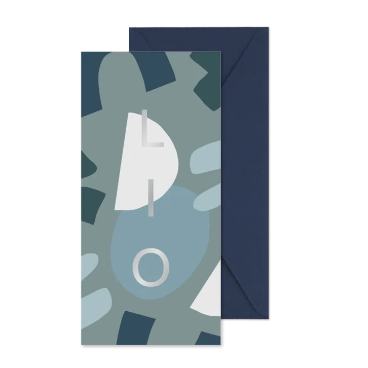 Geboortekaartje abstracte vormen stoere kleuren