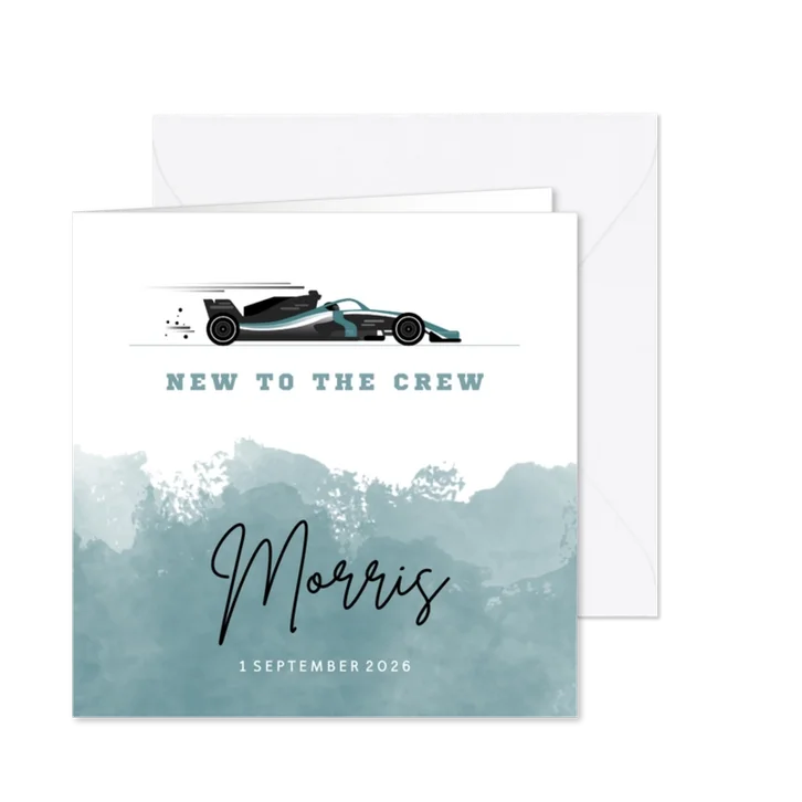 Geboortekaartje formule 1 auto