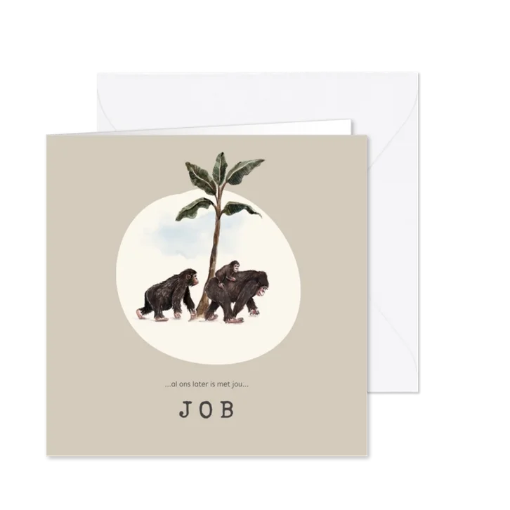 Geboortekaartje jungle met apen en klein aapje