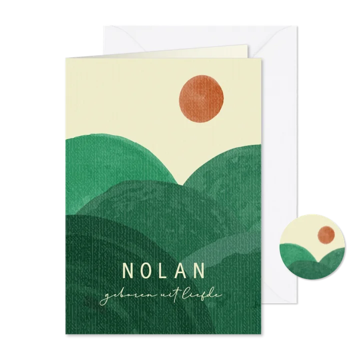Geboortekaartje Landschap groen