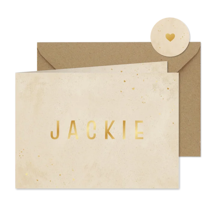 Geboortekaartje sandy beach betonlook trend goud hartjes
