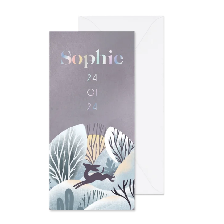 Geboortekaartje winter geluk